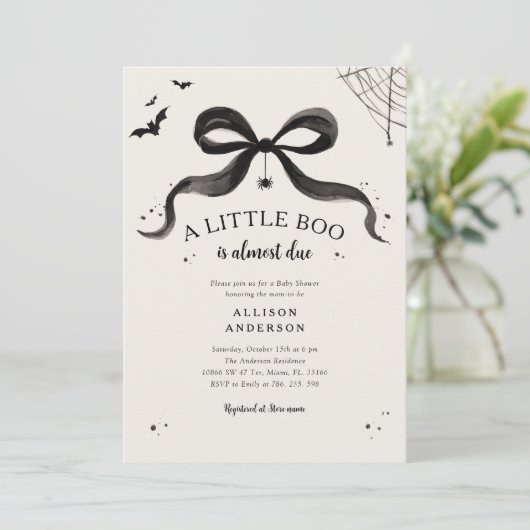 ベビー不気味シャワーハロウィーン招待状 招待状 (スタンド正面)