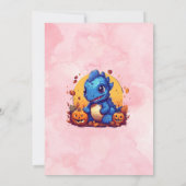 ベビー不気味恐竜テーマ子供の誕生日ハロウィーン 招待状 (裏面)