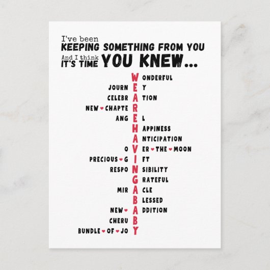 ベビー中 – ユニークベビーの表示 ポストカード (正面)