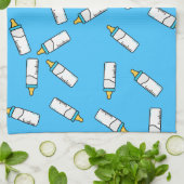 ベビー乳ボトルパターン キッチンタオル (折り畳み)