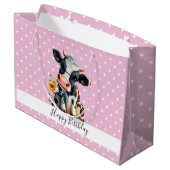 ベビー乳乳牛ピンク白ドット ラージペーパーバッグ (裏面アングル)