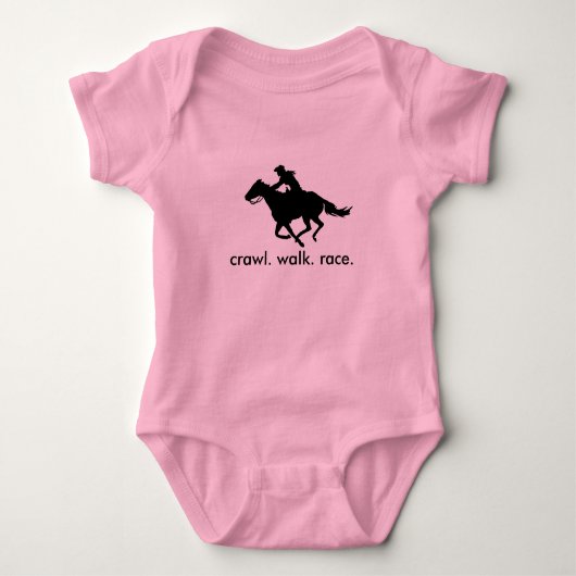 ベビー乳児シャツフューチャーバレルレーサー女性のカーボーイ ベビーボディスーツ (正面)