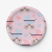 ベビー乳母車ベビーガールシャワー ペーパープレート (正面)
