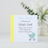 ベビー乳母車ベビーシャワー招待状 招待状 (スタンド正面)