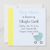 ベビー乳母車ベビーシャワー招待状 招待状 (正面)