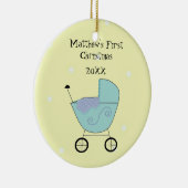 ベビー乳母車ベビー初めてのクリスマス セラミックオーナメント (右)