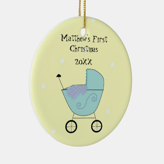 ベビー乳母車ベビー初めてのクリスマス セラミックオーナメント (右)