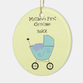 ベビー乳母車ベビー初めてのクリスマス セラミックオーナメント (左)