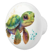 ベビー亀ビーチ航海の引き出しノブ セラミックノブ (右)