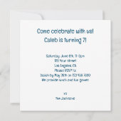 ベビー亀誕生日、ベビー亀の招待 招待状 (裏面)