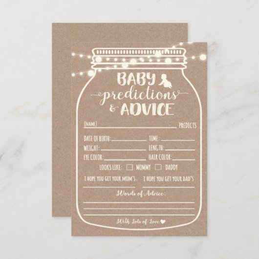ベビー予測およびアドバイスエンクロージャカード エンクロージャーカード (正面/裏面)