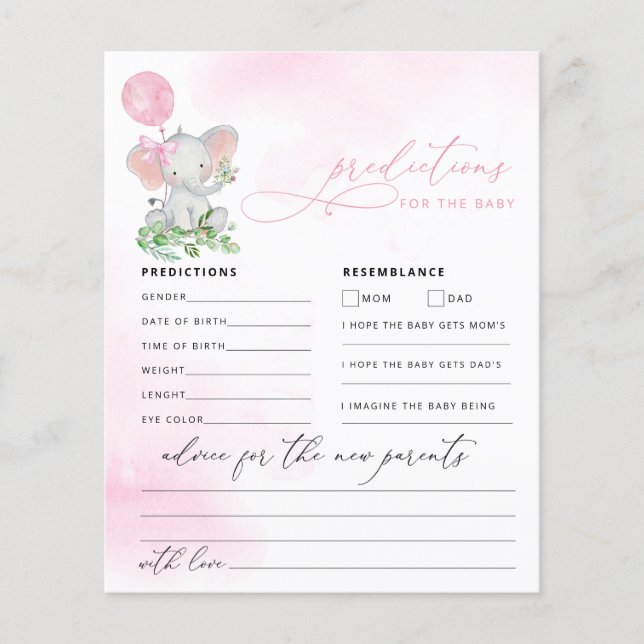 ベビー予測かわいい象シャワーゲーム (正面)