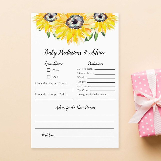 ベビー予測とアドバイスひまわり赤ちゃんシャワー (クリエイターアップロード済み)