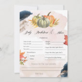 ベビー予測とアドバイスカボチャ湾シャワーカード 招待状 (正面)