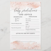ベビー予測とアドバイスカードのベビーシャワー (正面)