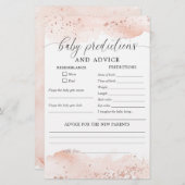 ベビー予測とアドバイスカードのベビーシャワー (正面/裏面)