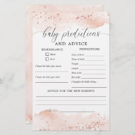 ベビー予測とアドバイスカードのベビーシャワー
