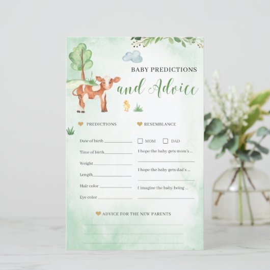 ベビー予測とアドバイスカードベビーシャワーゲーム (スタンド正面)