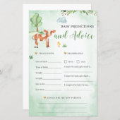 ベビー予測とアドバイスカードベビーシャワーゲーム (正面/裏面)