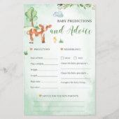 ベビー予測とアドバイスカードベビーシャワーゲーム (正面)