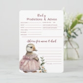 ベビー予測とアドバイスカード | 赤ちゃんシャワーゲーム 招待状 (スタンド正面)