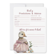 ベビー予測とアドバイスカード | 赤ちゃんシャワーゲーム