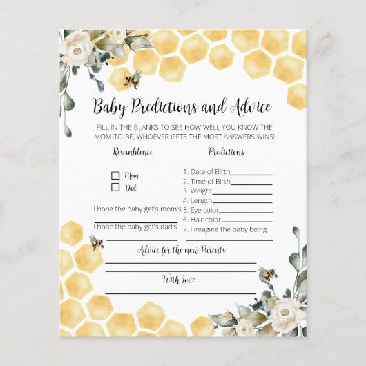 ベビー予測とアドバイスビーをテーマにしたパーティーゲーム。 (正面)