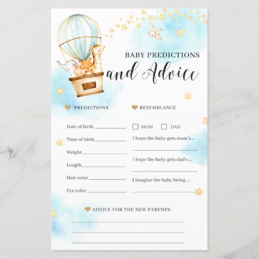 ベビー予測とアドバイスベビーシャワーゲーム (正面)