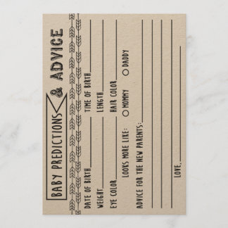 ベビー予測とアドバイスベビーシャワーゲーム 招待状