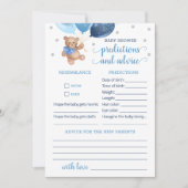 ベビー予測とアドバイスベビーシャワーテディベア 招待状 (正面)