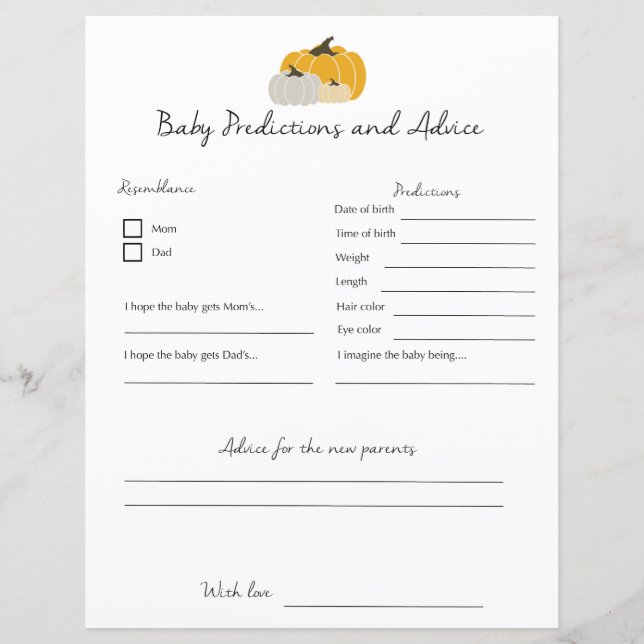 ベビー予測とアドバイス (正面)