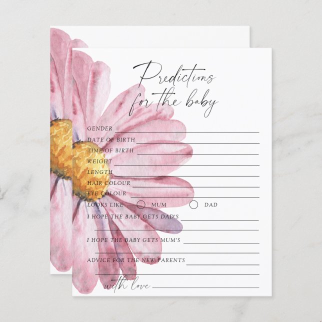 ベビー予測とアドバイス-デイジー (正面/裏面)