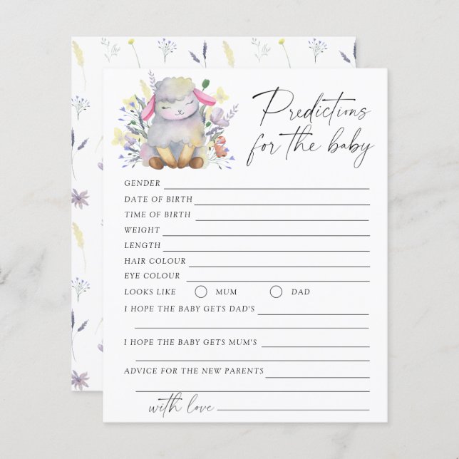 ベビー予測とアドバイス – 子羊 (正面/裏面)