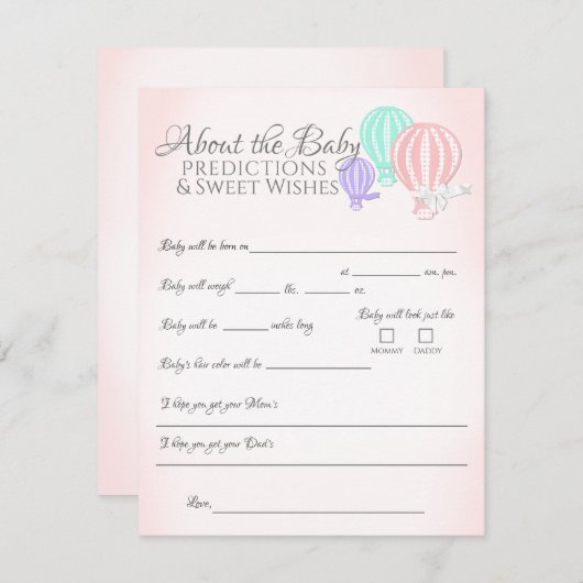 ベビー予測について赤ちゃんシャワーゲームエンクロージャー エンクロージャーカード (正面/裏面)