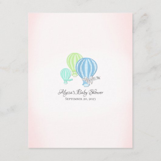 ベビー予測について赤ちゃんシャワーゲームエンクロージャー エンクロージャーカード (裏面)