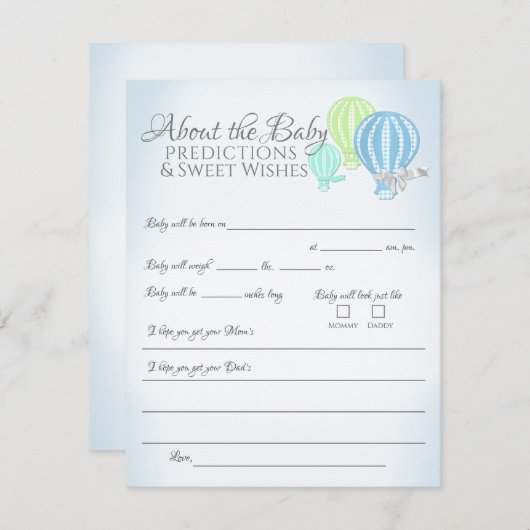 ベビー予測について赤ちゃんシャワーゲームエンクロージャー エンクロージャーカード (正面/裏面)