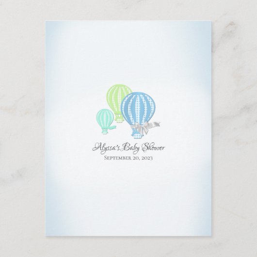 ベビー予測について赤ちゃんシャワーゲームエンクロージャー エンクロージャーカード (裏面)