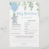 ベビー予測アドバイスカードエレファントブルーバルーン (正面)