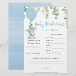 ベビー予測アドバイスカードエレファントブルーバルーン