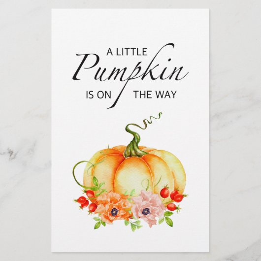 ベビー予測アドバイスカードカボチャ赤ちゃんシャワー (裏面)