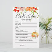 ベビー予測アドバイスカードカボチャ赤ちゃんシャワー (スタンド正面)