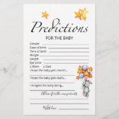 ベビー予測アドバイスカードバニー赤ちゃんシャワー (正面)