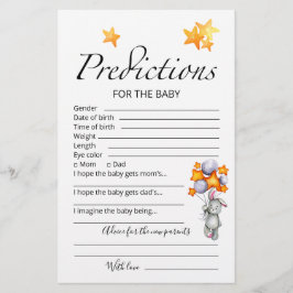 ベビー予測アドバイスカードバニー赤ちゃんシャワー