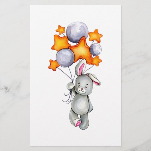 ベビー予測アドバイスカードバニー赤ちゃんシャワー (裏面)