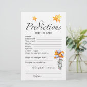 ベビー予測アドバイスカードバニー赤ちゃんシャワー (スタンド正面)