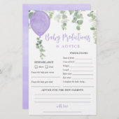 ベビー予測アドバイスカードパープルバルーンガール (正面/裏面)