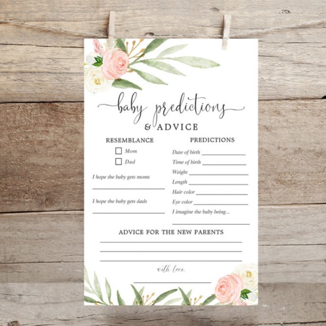 ベビー予測アドバイスカードピンク緑金ゴールド (クリエイターアップロード済み)