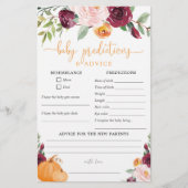 ベビー予測アドバイスカード秋ベビーシャワー (正面)