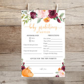 ベビー予測アドバイスカード秋ベビーシャワー