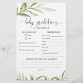 ベビー予測アドバイスカード緑金ゴールド (正面)